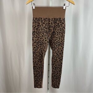 Betsey Johnson Small Animal Print Cheetah Leggings Neutral Casual Workout Gym